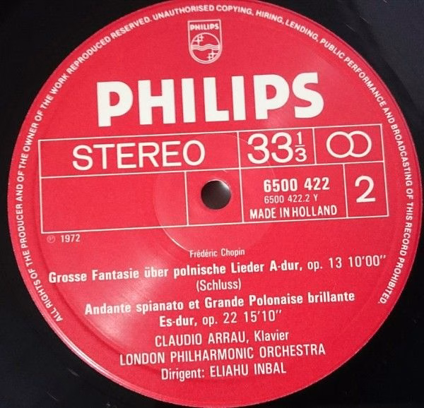 Philips 6747 448 - Frédéric Chopin, Claudio Arrau, London Philha - Image 6
