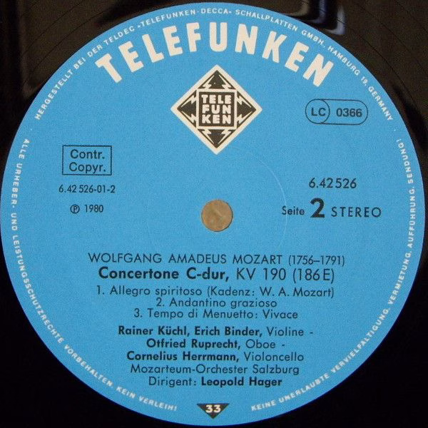 Telefunken 6.42526 AW - Wolfgang Amadeus Mozart, Edith Volckaert - Image 4