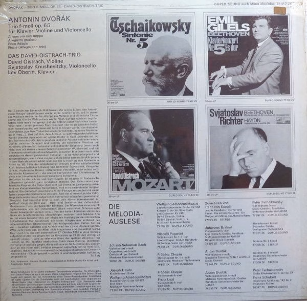 Eurodisc 78 417 ZK - Antonín Dvořák, David Oistrakh Trio - Klavi - Image 2