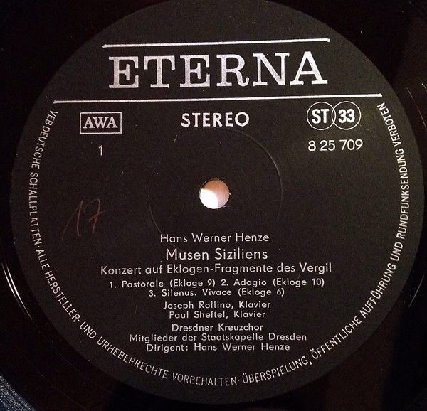 Eterna 8 25 709 - Hans Werner Henze, Dresdner Kreuzchor, Staatsk - Image 3