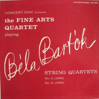 Concert-Disc M-1209 - Béla Bartók, The Fine Arts Quartet - Strin