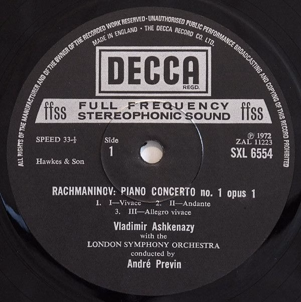 DECCA SXL 6554 - Sergei Rachmaninoff, Vladimir Ashkenazy, London - Image 3