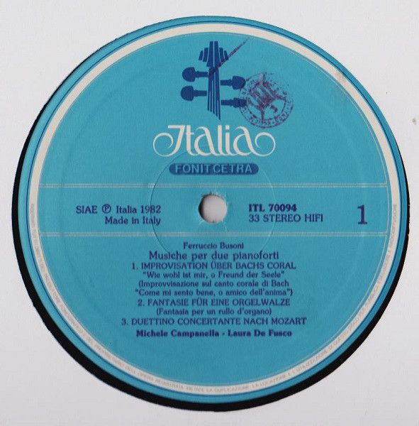 Italia ITL 70094 - Ferruccio Busoni, Michele Campanella, Laura D - Image 2