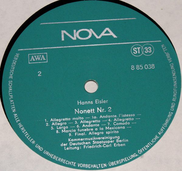 Nova 8 85 038 - Hanns Eisler - Septett Nr. 2 »Zirkus« / Nonett N - Image 3