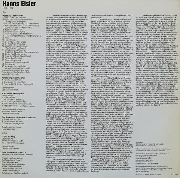 Nova 8 85 091 - Hanns Eisler - Woodburry-Liederbüchlein / Kanons - Image 2