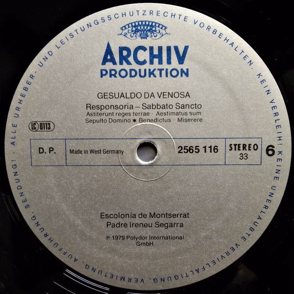 Archiv Produktion 2723 062 - Carlo Gesualdo, Escolanía De Montse - Image 8