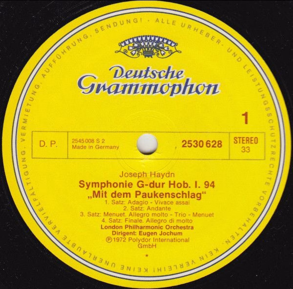 Deutsche Grammophon 2530 628 - Joseph Haydn, London Philharmonic - Image 3