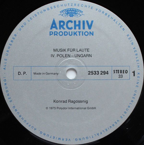 Archiv Produktion 2533 294 - Konrad Ragossnig - Musik Für Laute, - Image 5