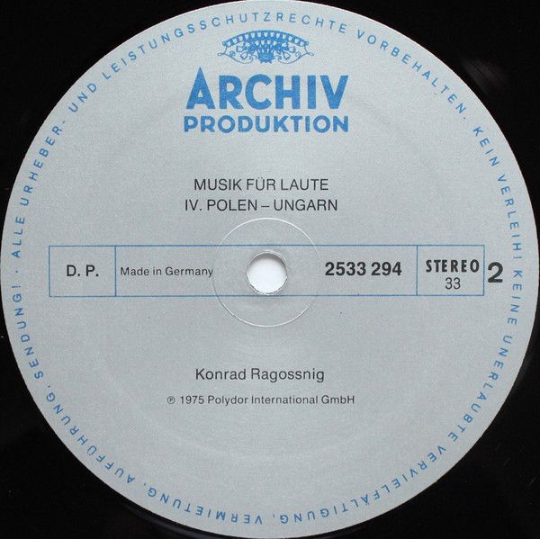 Archiv Produktion 2533 294 - Konrad Ragossnig - Musik Für Laute, - Image 6