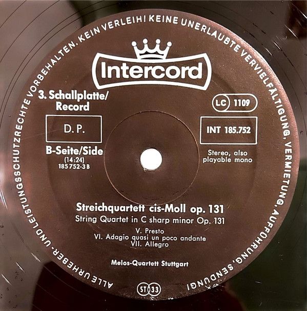 Intercord INT 185.752 - Ludwig van Beethoven, Melos Quartett - D - Image 16