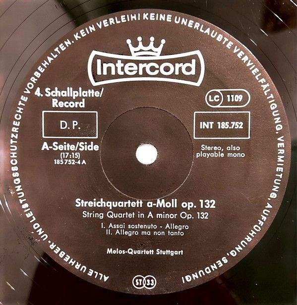 Intercord INT 185.752 - Ludwig van Beethoven, Melos Quartett - D - Image 17