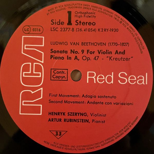 RCA Red Seal LSC 2377-B - Ludwig Van Beethoven, Arthur Rubinstei - Image 3