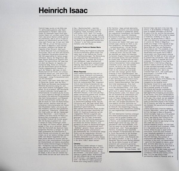 His Master's Voice Digital 1C 069 1466921 - Heinrich Isaac, The - Image 2