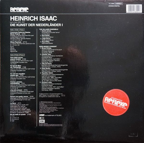 His Master's Voice Digital 1C 069 1466921 - Heinrich Isaac, The - Image 8