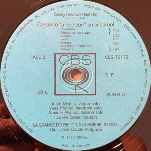 CBS CBS 76172 - Georg Friedrich Händel, La Grande Ecurie Et La C - Image 4