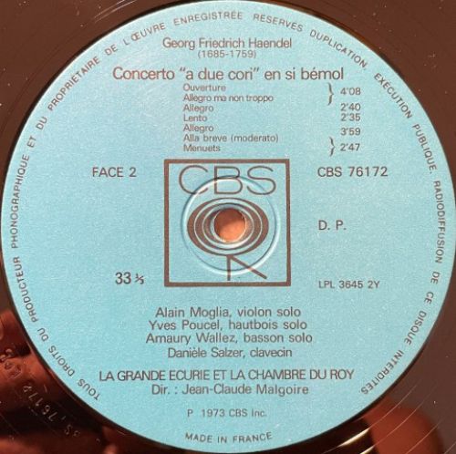 CBS CBS 76172 - Georg Friedrich Händel, La Grande Ecurie Et La C - Image 4