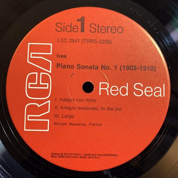 RCA Red Seal LSC-2941 - Charles Ives, William Masselos - Piano S - Image 3