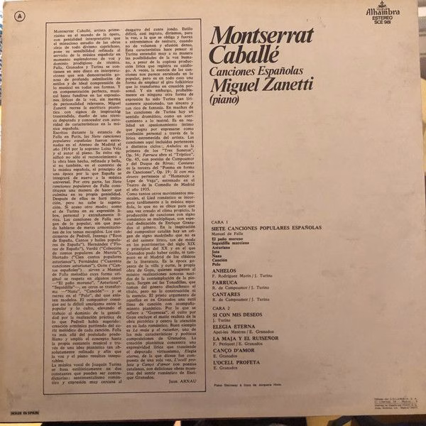 Alhambra (2) SCE 981 - Montserrat Caballé - Canciones Españolas - Image 2