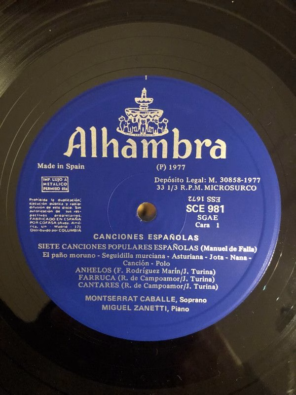 Alhambra (2) SCE 981 - Montserrat Caballé - Canciones Españolas - Image 3