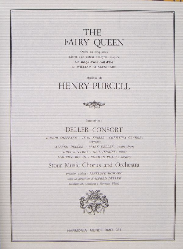 Harmonia Mundi HMD-231 - Henry Purcell, Deller Consort - The Fai - Image 5