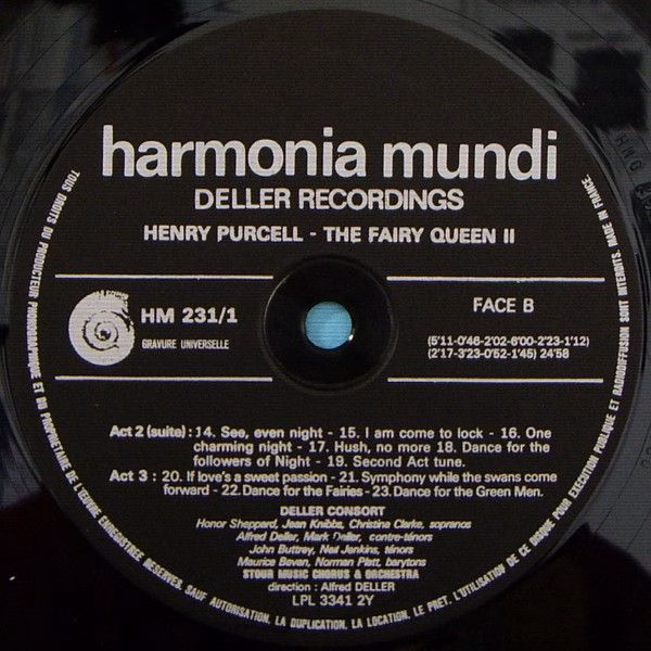 Harmonia Mundi HMD-231 - Henry Purcell, Deller Consort - The Fai - Image 9