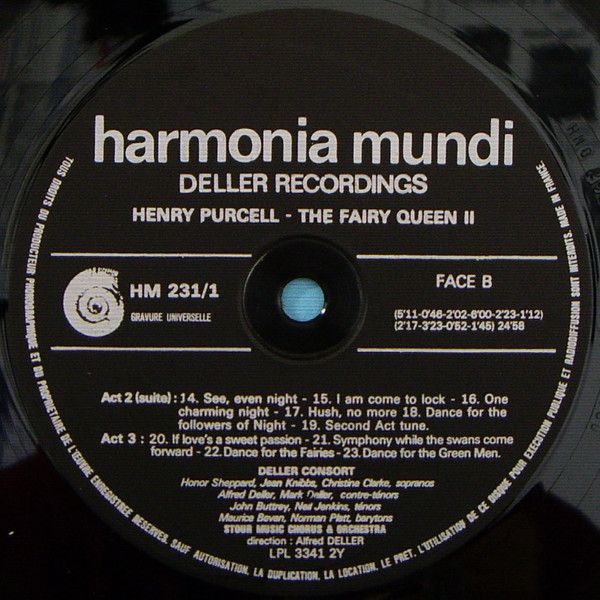 Harmonia Mundi HMD-231 - Henry Purcell, Deller Consort - The Fai - Image 9