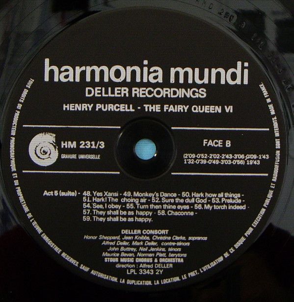 Harmonia Mundi HMD-231 - Henry Purcell, Deller Consort - The Fai - Image 13