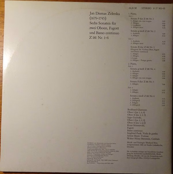 Eterna 8 27 962-63 - Jan Dismas Zelenka, Burkhard Glaetzner, Ing - Image 4