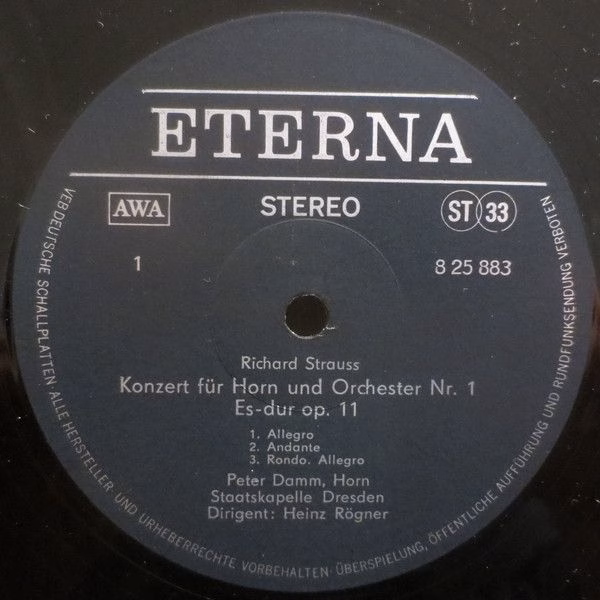 Eterna 8 25 883 - Richard Strauss, Peter Damm, Staatskapelle Dre - Image 3