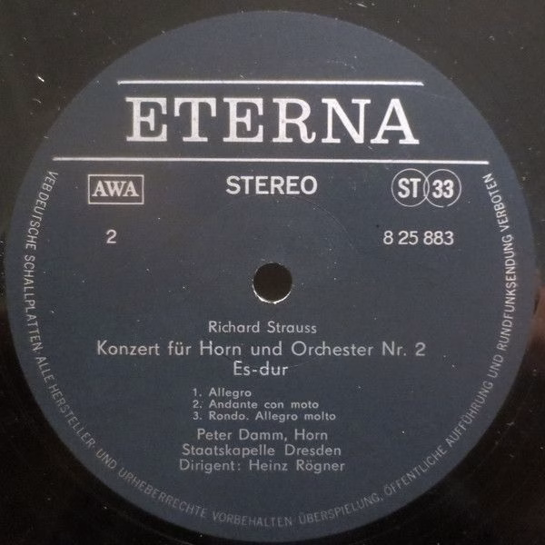 Eterna 8 25 883 - Richard Strauss, Peter Damm, Staatskapelle Dre - Image 4