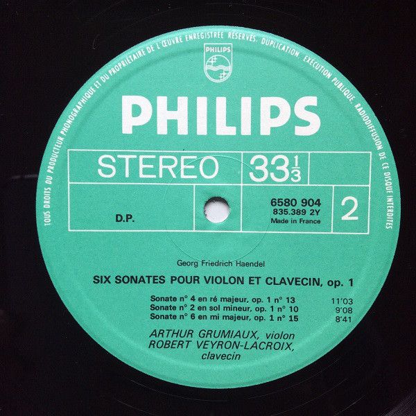 Philips 6580 904 - Georg Friedrich Händel, Arthur Grumiaux, Robe - Image 4