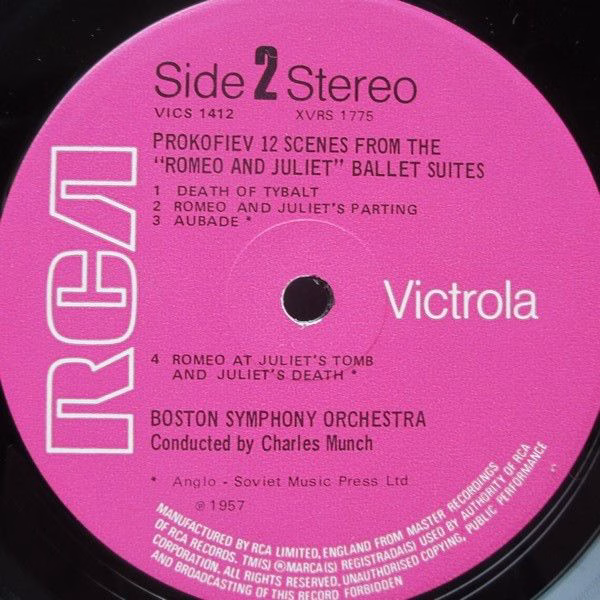 RCA Victrola VICS 1412 - Sergei Prokofiev, Charles Munch, Boston - Image 4