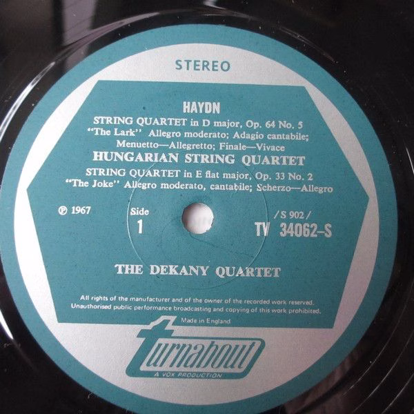 Turnabout TV 34062S - Joseph Haydn, The Hungarian Quartet, Dekan - Image 3