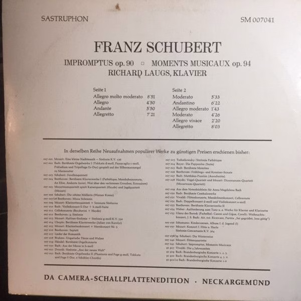 Sastruphon SM 007041 - Franz Schubert, Richard Laugs - Impromptu - Image 2