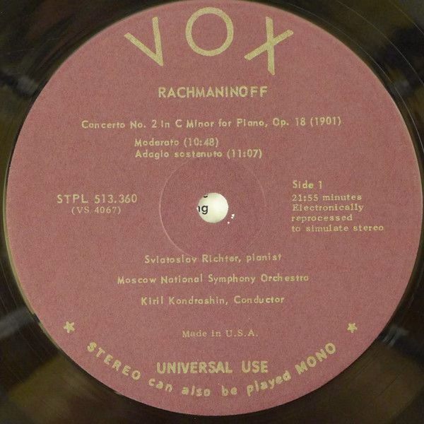 VOX (6) STPL 513.360 - Sergei Rachmaninoff, Sviatoslav Richter, - Image 3