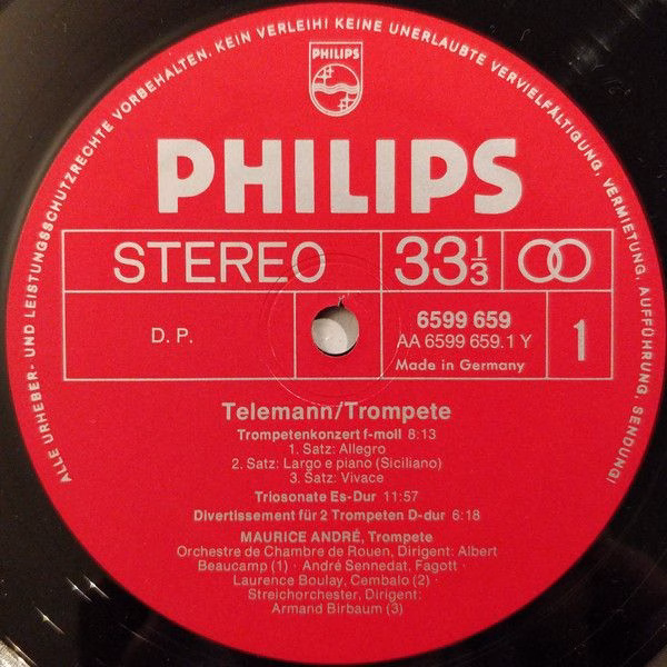 Philips 6599 659 - Maurice André, Georg Philipp Telemann - Telem - Image 3