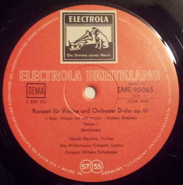 Electrola SME 90 065 - Ludwig van Beethoven, Yehudi Menuhin, Phi - Image 3