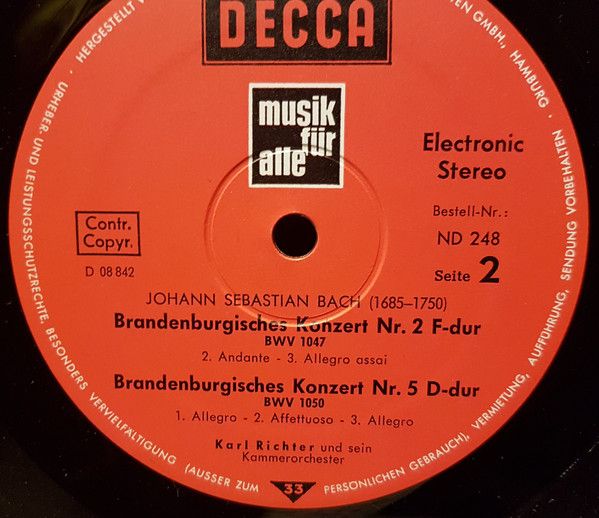 DECCA 6.41730 AF - Johann Sebastian Bach, Adolf Scherbaum, Karl - Image 3