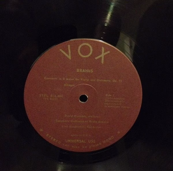 VOX (6) STPL 514.400 - Johannes Brahms, David Oistrach, Большой - Image 3