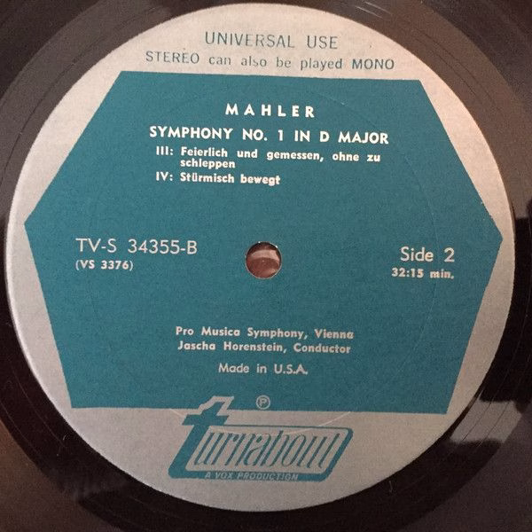 Turnabout TV-S 34355 - Gustav Mahler, Vienna Pro Musica Orchestr - Image 4