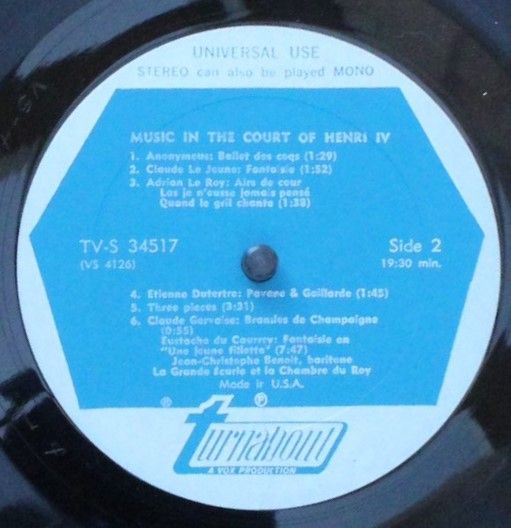 Turnabout TV-S 34517 - Various - Music at the Court of Henri IV - Image 4