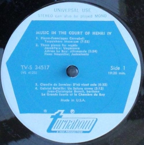Turnabout TV-S 34517 - Various - Music at the Court of Henri IV - Image 3