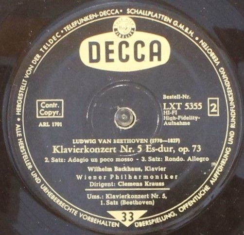 DECCA LXT 5355 - Ludwig van Beethoven, Wilhelm Backhaus, Wiener - Image 4