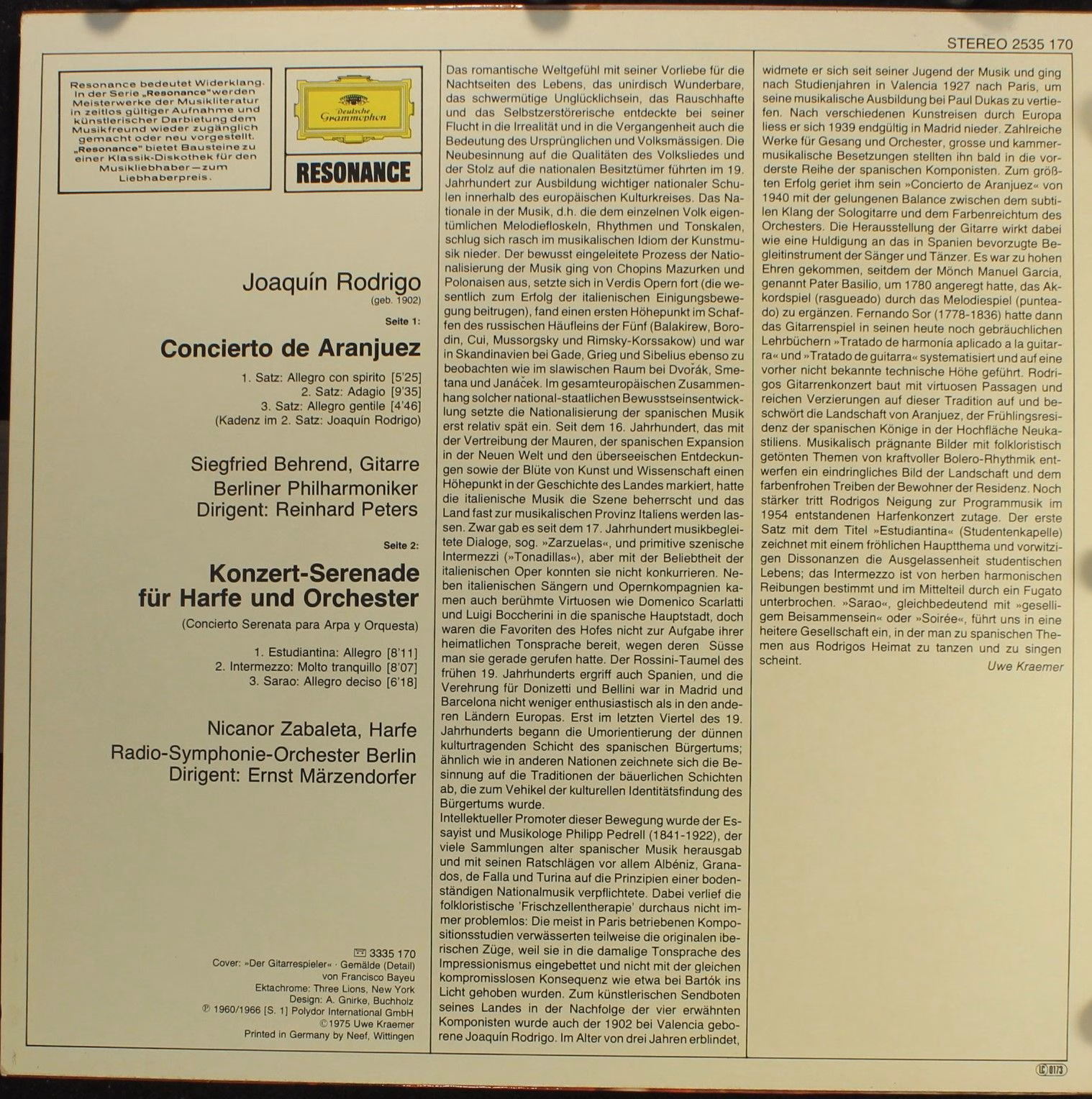 Deutsche Grammophon 2535 170 - Joaquín Rodrigo, Siegfried Behren - Image 2