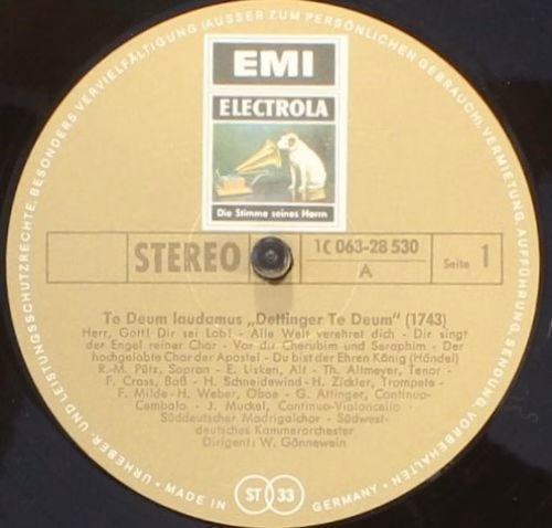 His Master's Voice 1C 063-28 530 - Georg Friedrich Händel, Emmy - Image 3