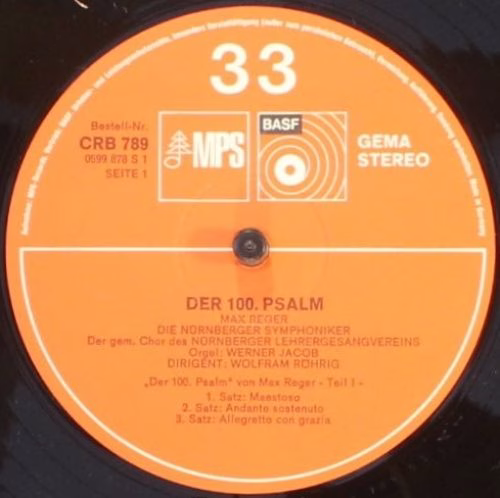 BASF CRB 789 - Max Reger - Der 100. Psalm - Image 3