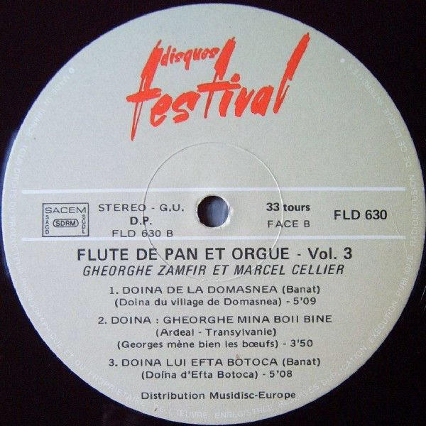 Disques Festival FLD 630 - Gheorghe Zamfir, Marcel Cellier - Imp - Image 7