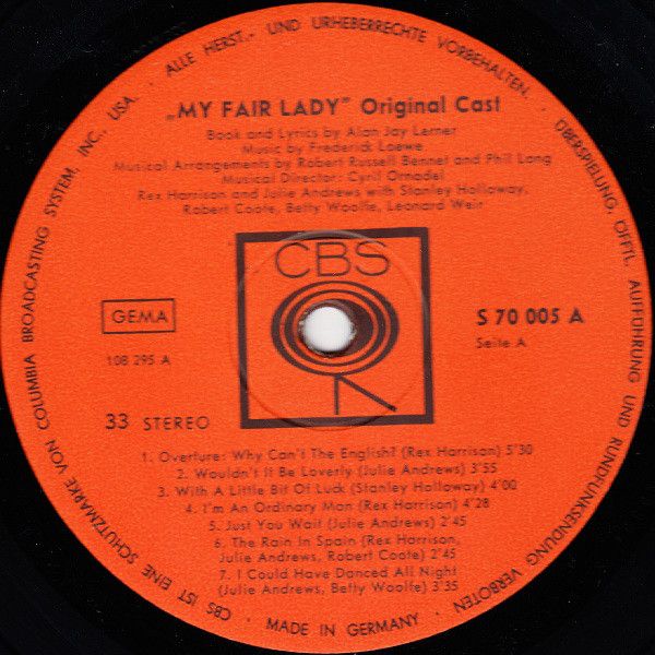 CBS S 70 005 - Rex Harrison, Julie Andrews, Stanley Holloway, Al - Image 3