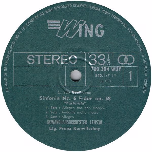 Wing Records 96 600 SAE - Ludwig van Beethoven, Gewandhausorches - Image 11