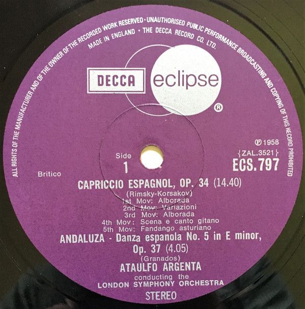 DECCA ECS 797 - Nikolai Rimsky-Korsakov, Emmanuel Chabrier, Lond - Image 3